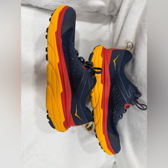 HOKA ONE ONE  CHALLENGER ATR 6 Navy/Orange  and Red Athletic Shoes Size 9.5 - Picture 7 of 9